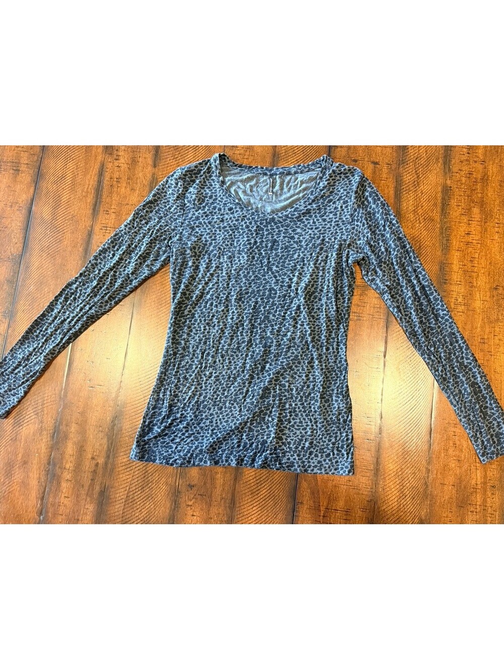 Soyaconcept Long Sleeve Black Leopard Print Women's Top - Size Small